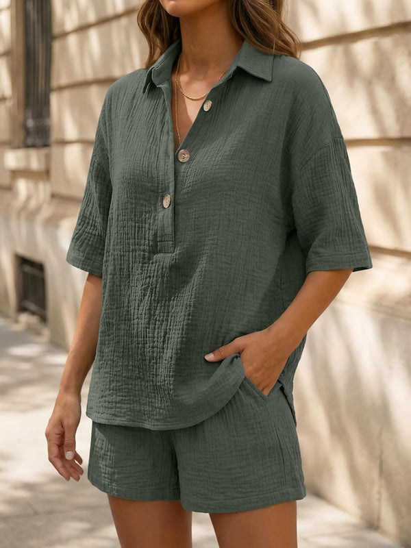 Stylish Linen Shorts Set