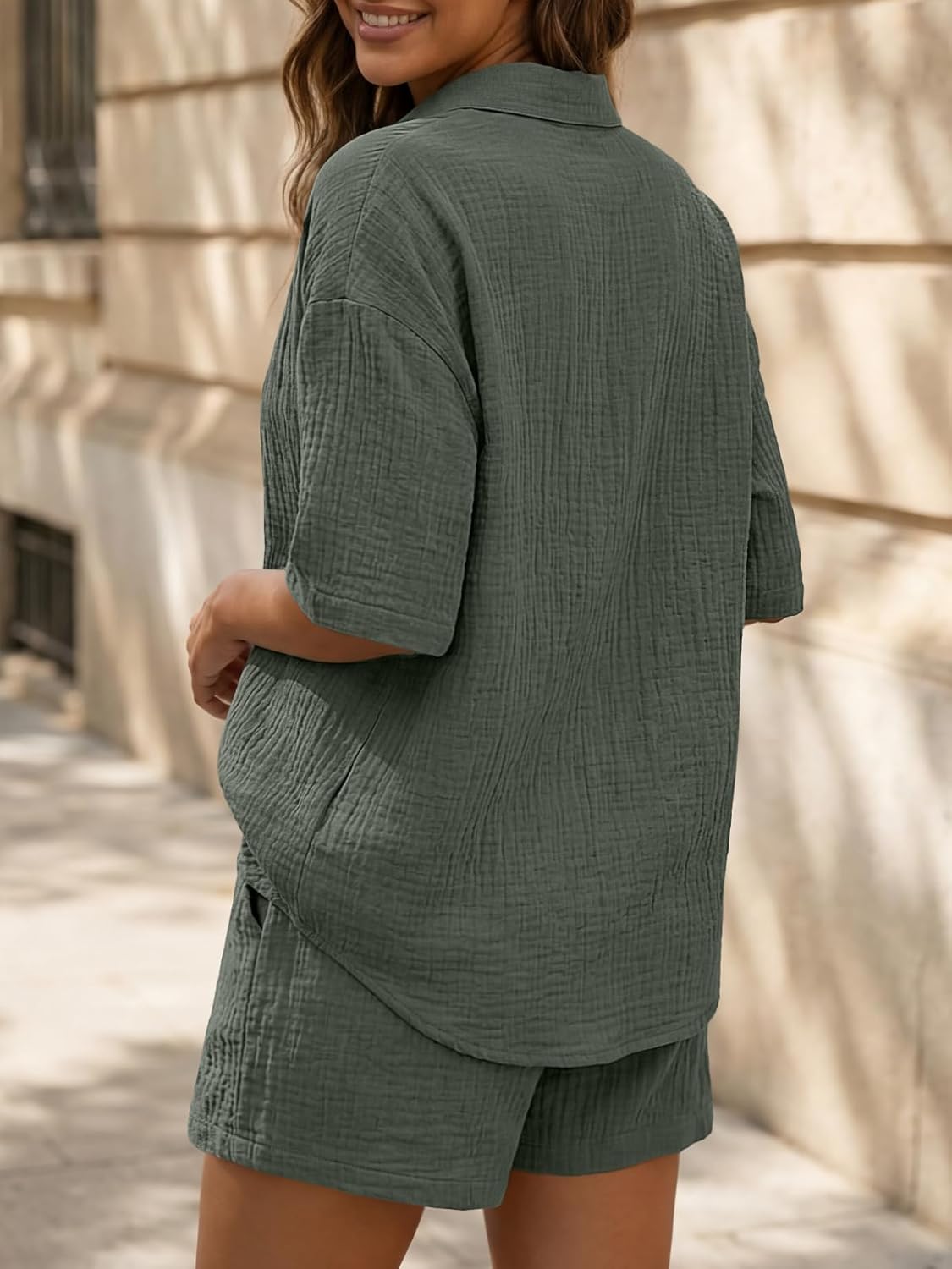 Stylish Linen Shorts Set